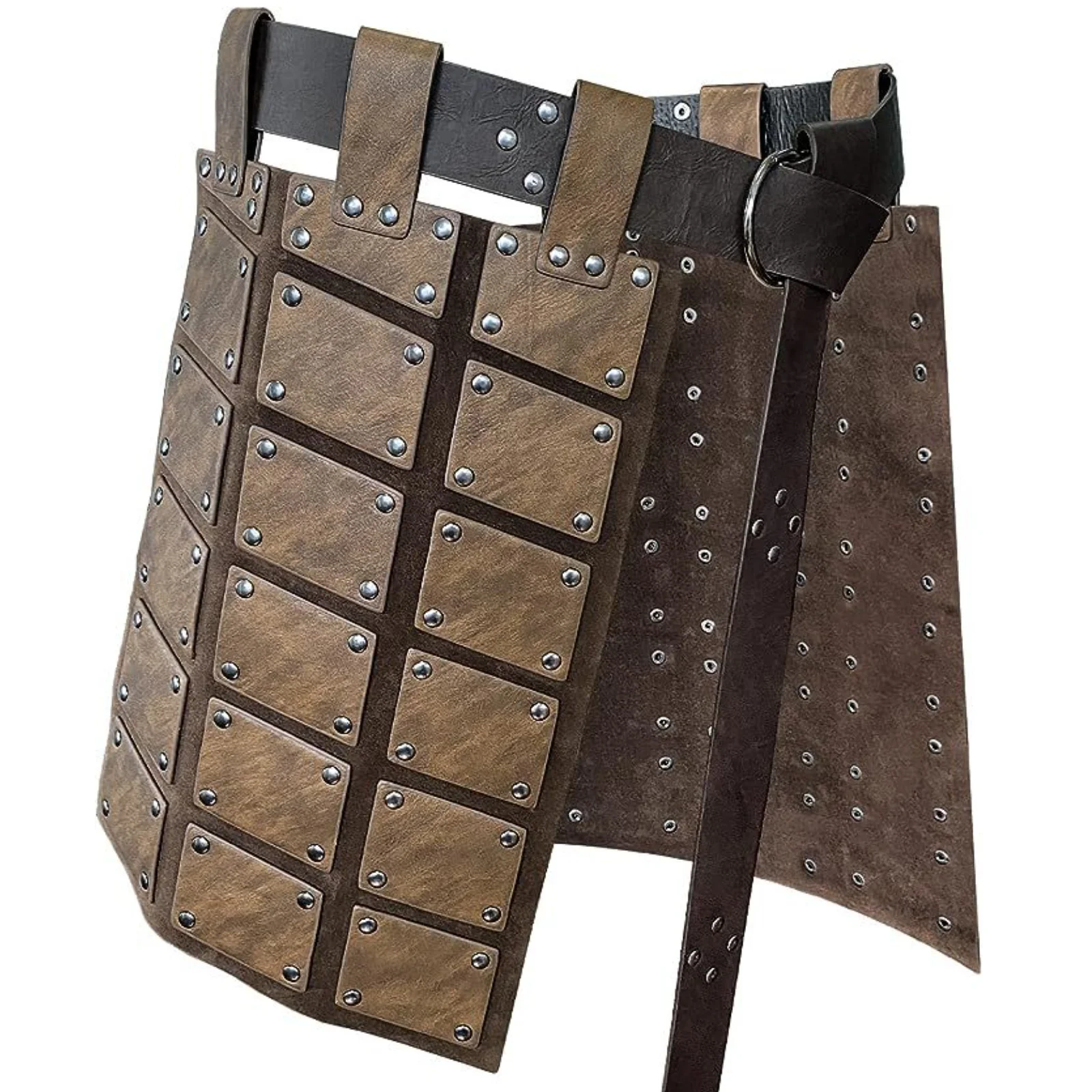 Męska Średniowieczna Sztuczna Skórzana Zbroja na Udo Retro Dwustronna Zbroja na Pas z Paskiem Strażnik & Rycerz Spódnicowa Zbroja na LARP