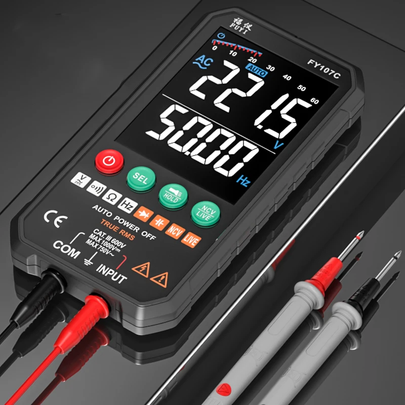 Ammeter Meter Multimeter Digital Tester Multimeters Ture RMS AC DC Transistor Tester Capacitor Temperature Voltmeter Smart Meter