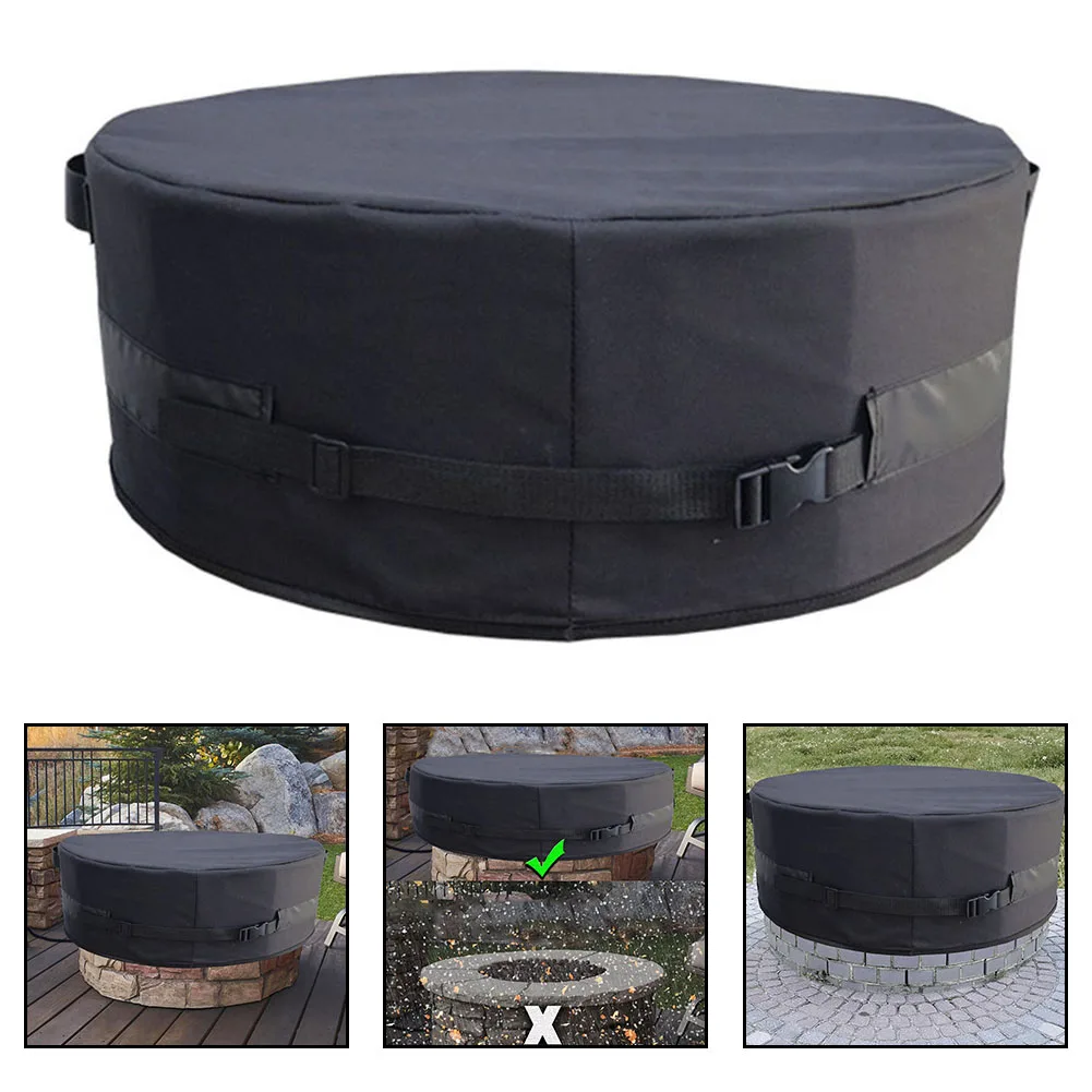

1pc Adjustable Buckle Fire Pot Cover Anti Splash Circular Floor Fire Pot Cover Gas Fire Table Cover Windproof Furniture Cover