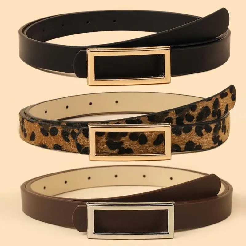 652F Stretchable Leopard Pattern Belt Adjustable Waistband For Daily Wear Comfortable And Durable Fabric