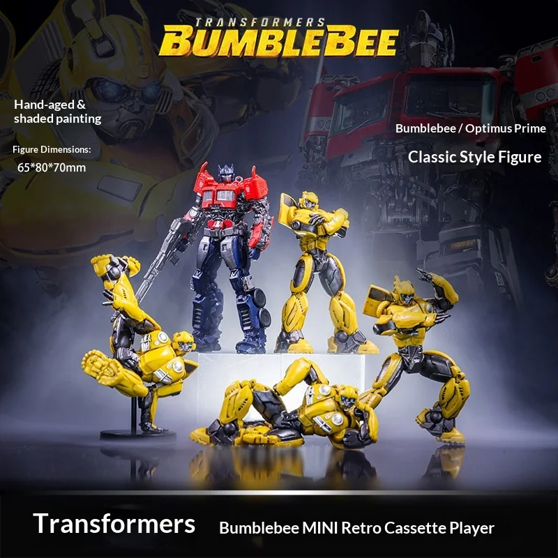

Killerbody Transformers Bumblebee Optimus Prime Hand Weathered Mini Action Figures Retro Cassette Player Collectibles For Fans