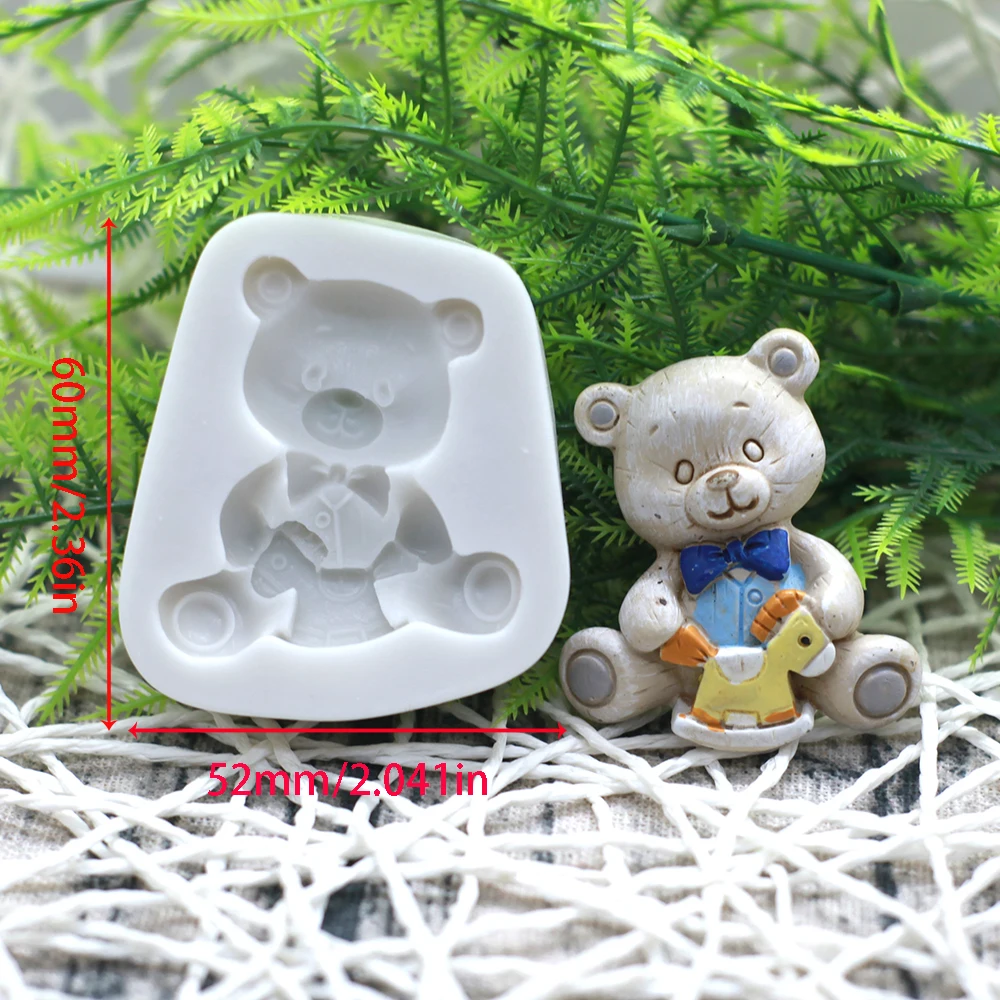 3D Bear Series Silicone Mold Candy Clay Resin Mould Fondant Molds Baby Birthday Cake Decorating Tools Chocolate Gumpaste Moulds