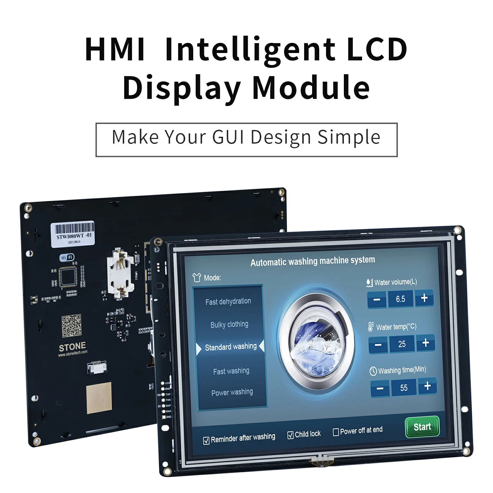 Scbrhmi Een Serie-7 ''Hmi Intelligente Resistive Touch Display Tft Lcd Full-Color Module Ondersteuning Stone Editor