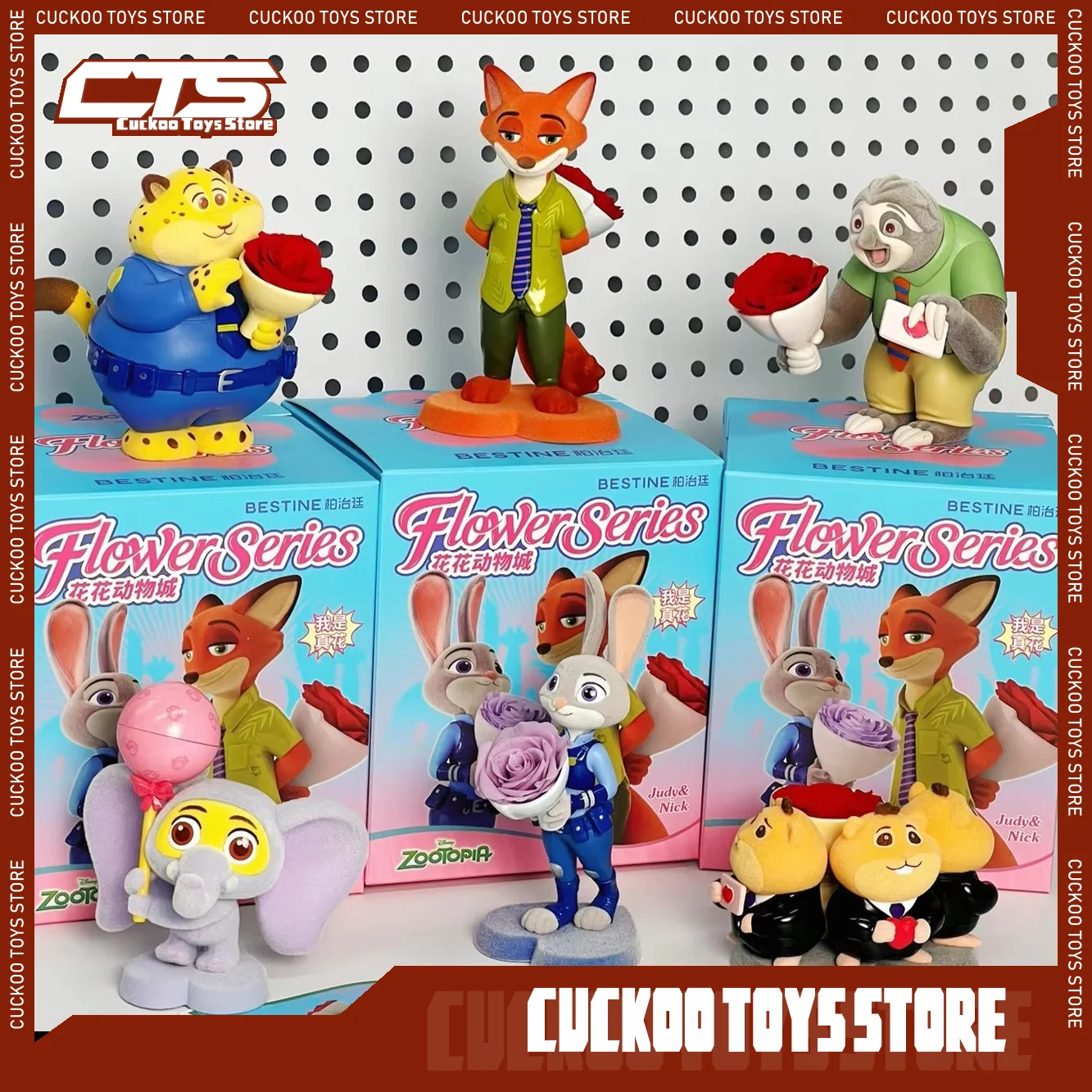

Новая оригинальная серия Zootopia Flower, слепая коробка, Zootropolis Nick, фигурки Джудит Фокс, коллекция фигурок, статуя, модель, игрушки, подарок