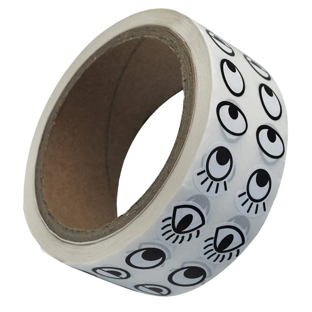 

Black and White Eye Stickers Labels Roll Self-Adhesive DIY Crafts Scrapbooking Party Decorations Versatile Removable Tags