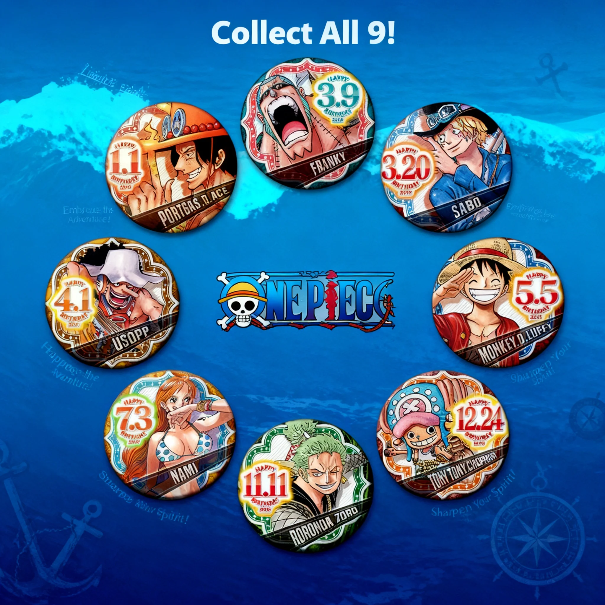 

Брелок-значок One Piece 2019 для рюкзака, аниме-косплей, декор, сувениры с Луффи, Зоро, Лоу, китайские мультяшные сувениры