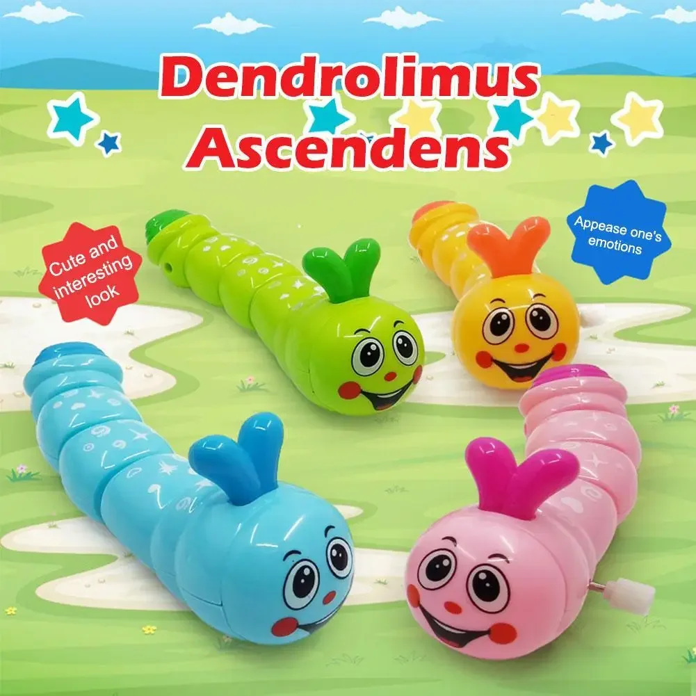 1pc Cartoon Caterpillar Shape Clockwork Toy Fun Gifts Jumping Swing Caterpillar Wind Up Kids Educational Toys