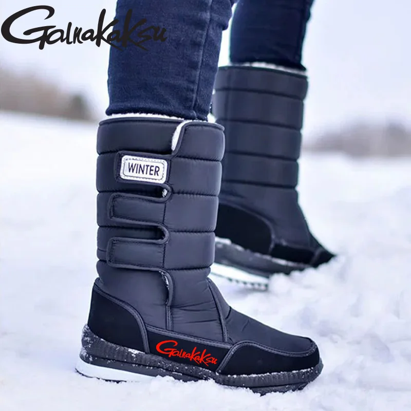 2023 Fishing Plus Velvet Warm Shoes Outdoor Non-slip Waterproof Boots Cashmere Fishing Boots Winter High Top Snow Boots