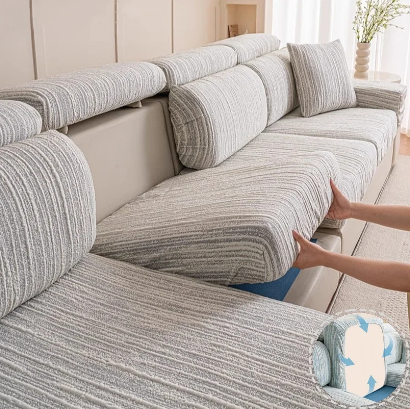 

Cool Ice Silk Summer Universal Sofa Slipcovers for Living Room Anti-slip Couch Cushion Mat Elastic Cool Dustproof Settee Covers