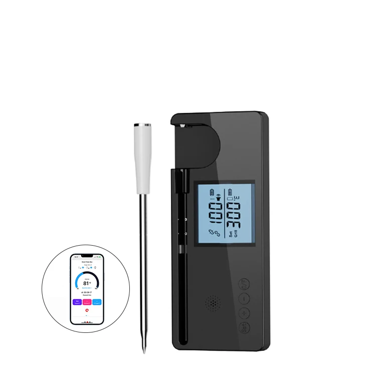 

USB перезаряжаемый цифровой кухонный тестер температуры пищевых продуктов, беспроводной термометр для барбекю с зондом из нержавеющей стали