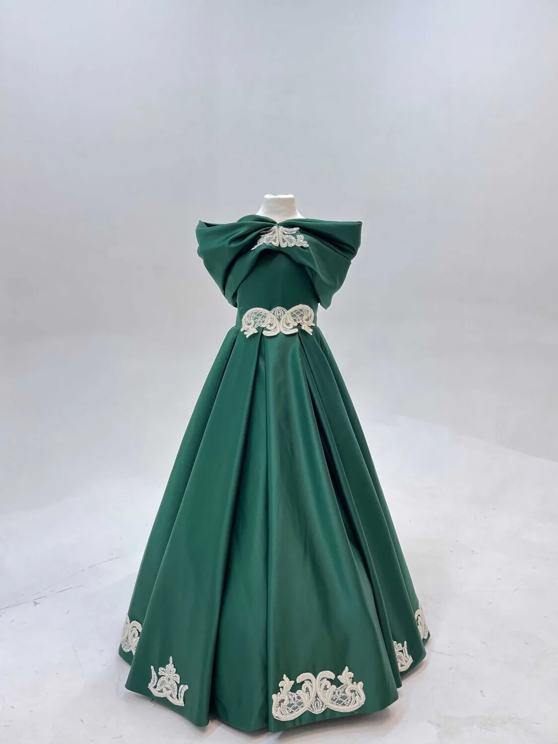 Lindo vestido de cetim verde flor menina casamento princesa concurso de beleza crianças presente aniversário primeira comunhão vestidos de noite