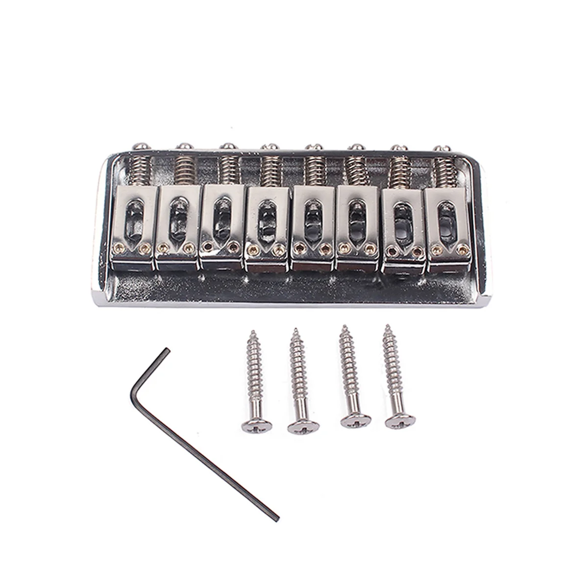 

8 String Guitar Bridge Metal Parts Polished Lightweight Rust Resistant Replacement For Bass Guitar Saddle Bridge Components
