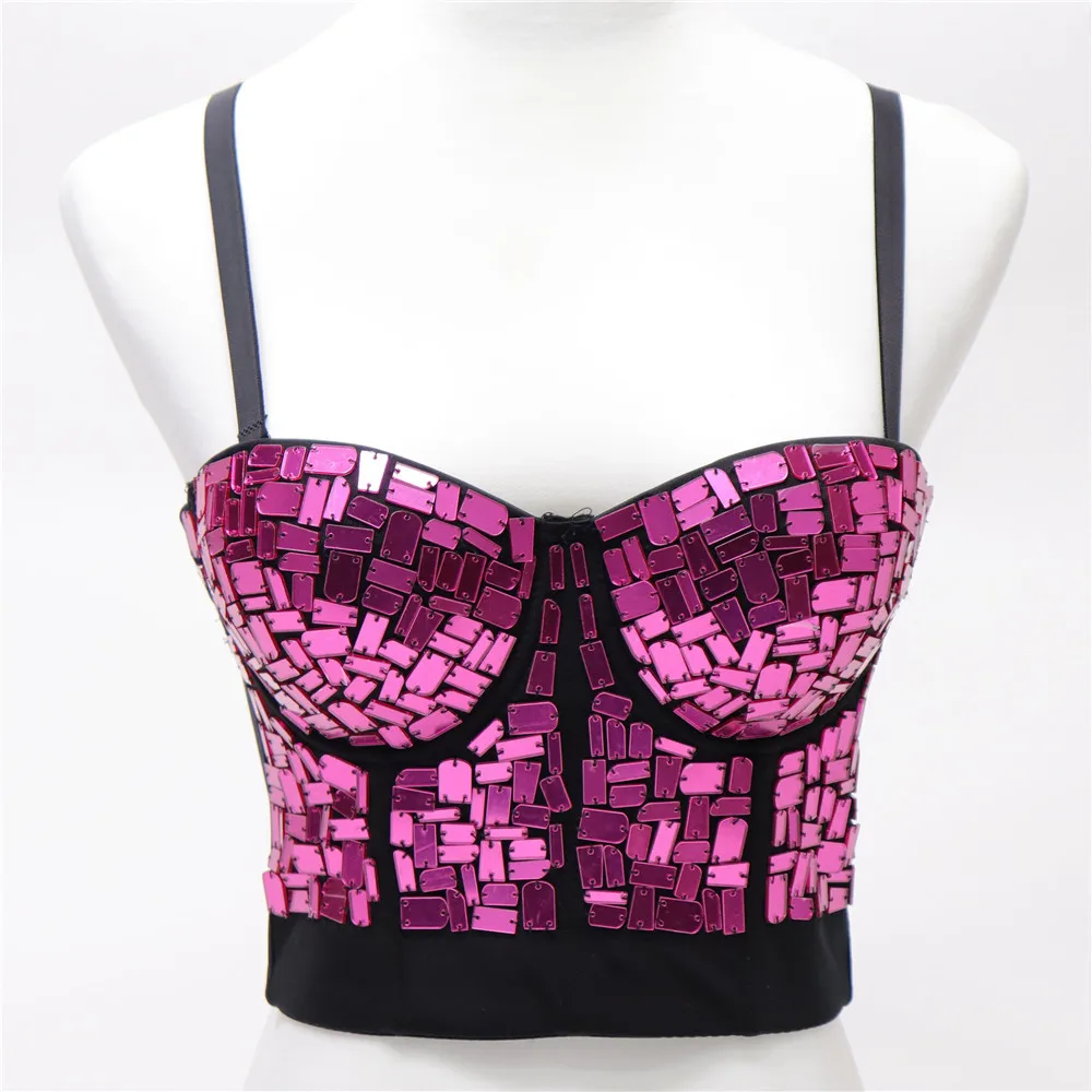 

Europe And The United States Beaded Halter Prom Corset Nightclub Bright Diamond Bra Shaping Top Summer Bungee War Robe