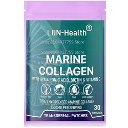 30 Patches Marine Collagen Transdermal Patches with Hyaluronic Acid & Vitamin C  for Women and Men