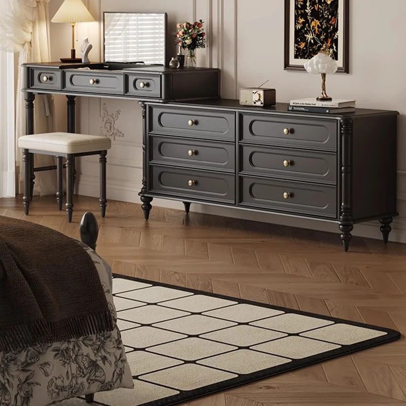Black Nordic Dressers Bedroom Modern Luxurious Mobile Hotel Cabinet Table Dressers Console Coiffeuse De Chambre Toilet Furniture image 3