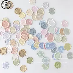 18pcs/bag Vintage Sticker Wax Stamp Seal Sticker Candy Color Sticker For Student For DIY Decorative Scrapbook Wedding Envelope