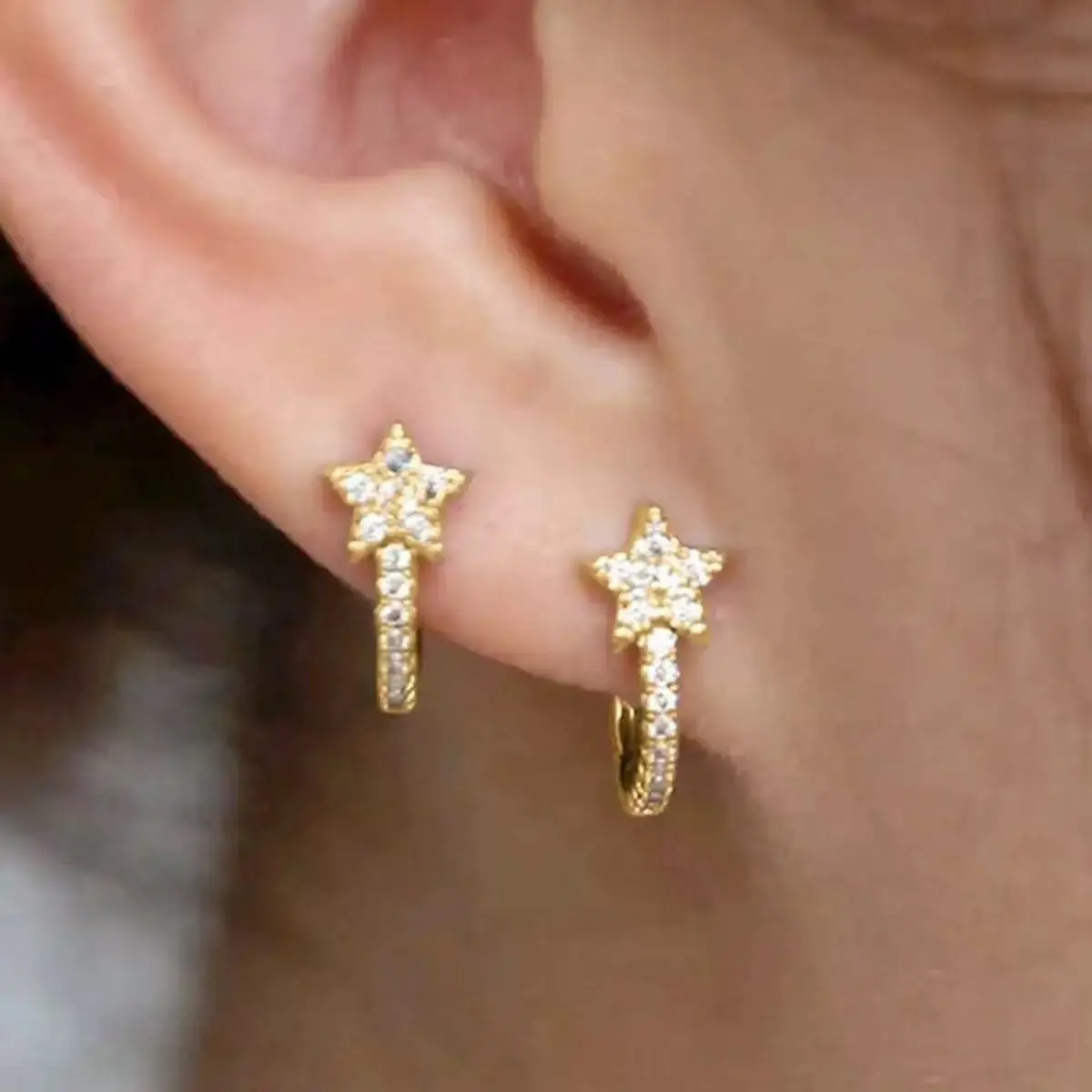 Simple Fashion Item Zirconia New Star Love Life Tree Women's Earrings, Available in Gold and Silver