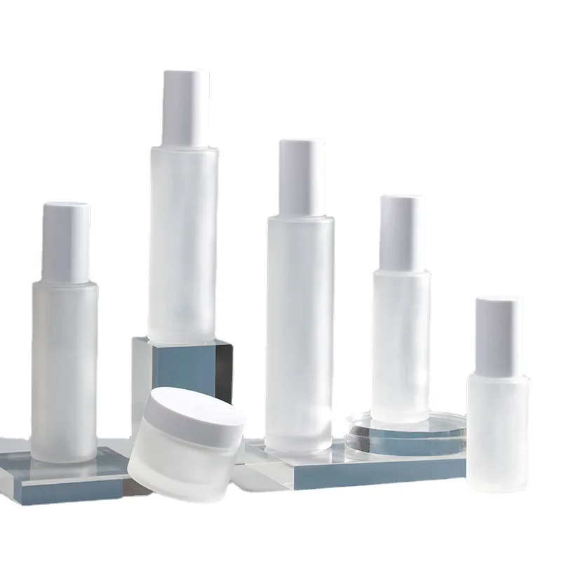 

Frost Glass Cream Cosmetic lotion Bottle spray glassbottle Frosted Glass Spray Bottle SkincareCream Jar Empty Cosmetic Container