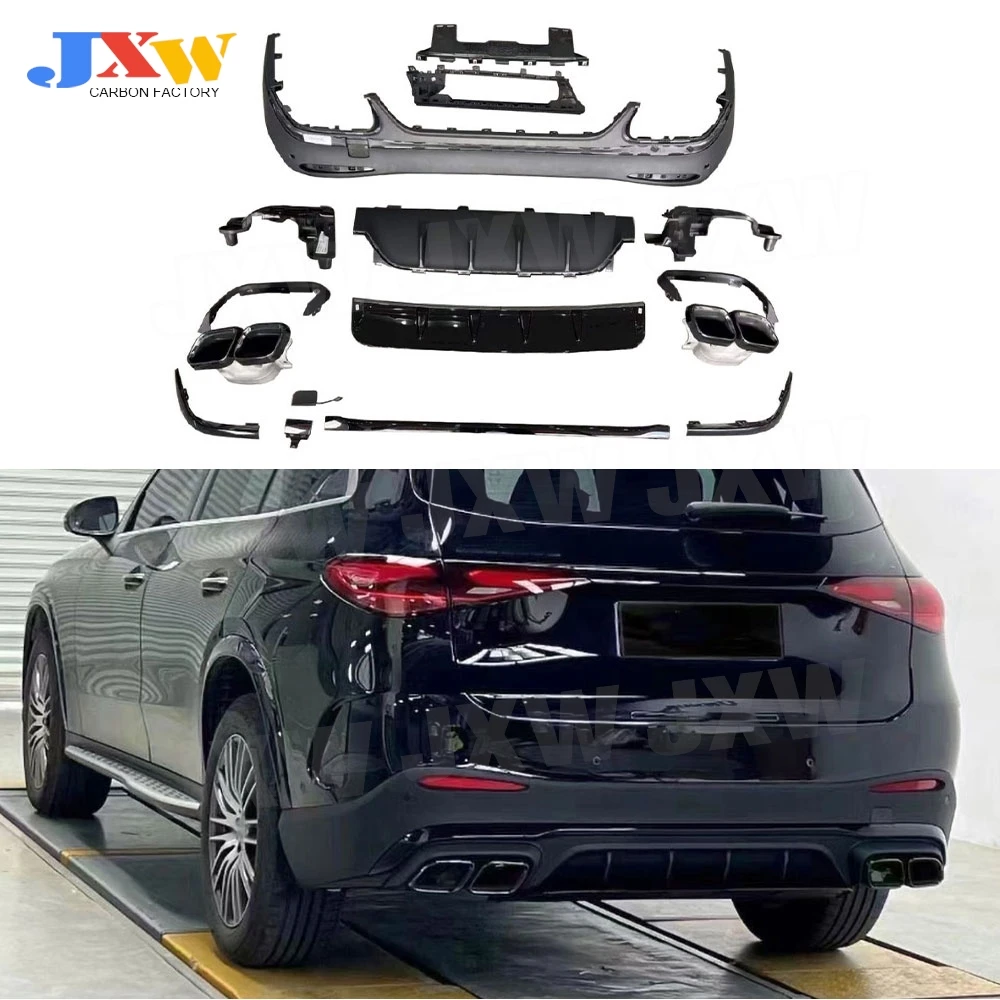 

ABS Rear Bumper Diffuser With Exhaust Tips for Benz X254 GLC260 GLC300L SUV GLC63 AMG 2023-2024 Car Accessories Body Kits