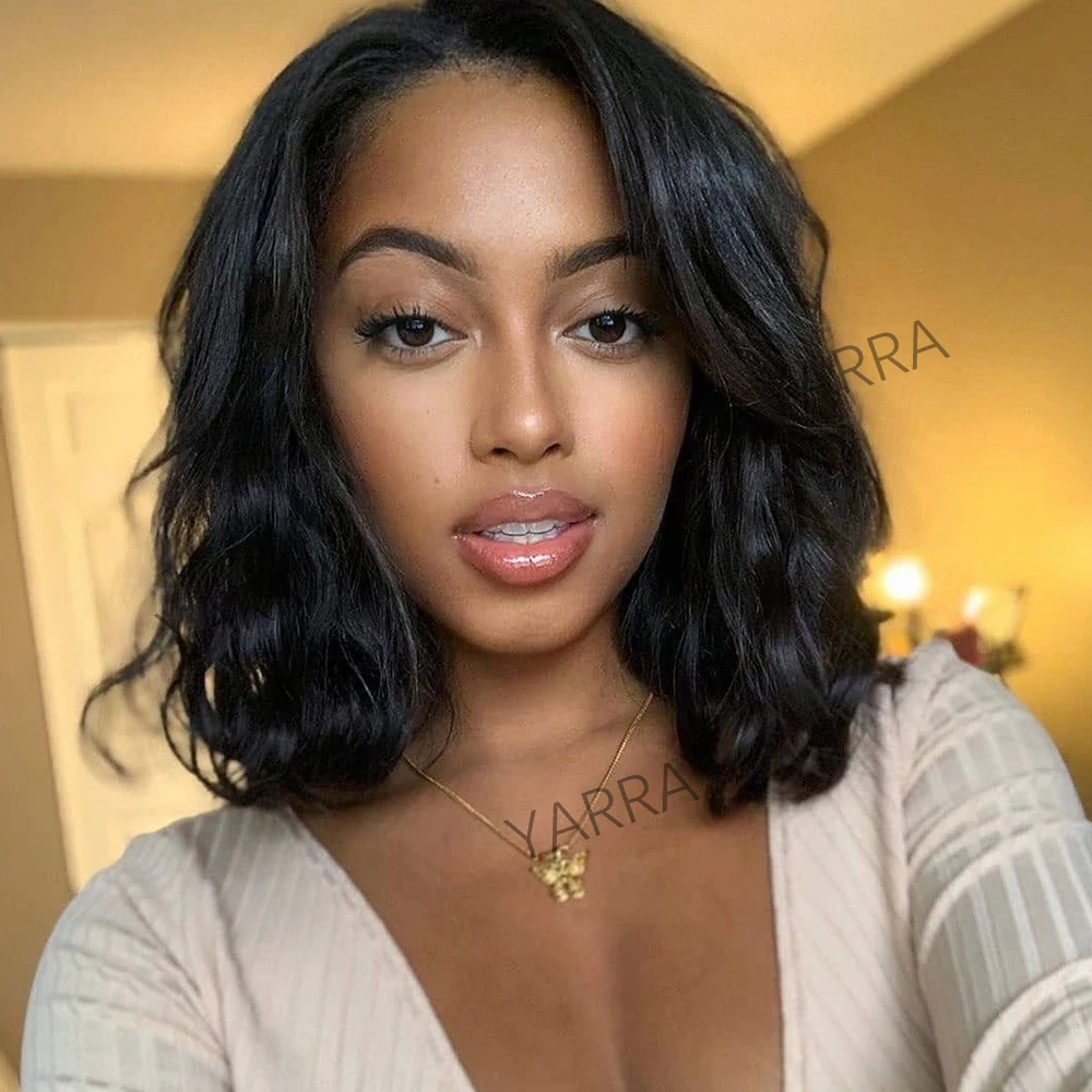 

Body Wave Bob Wig 13x4 Transparent Lace Frontal Wig Brazilian Human Hair Wigs Remy Hair 13x4 Lace Front Wig 180% Density Yarra