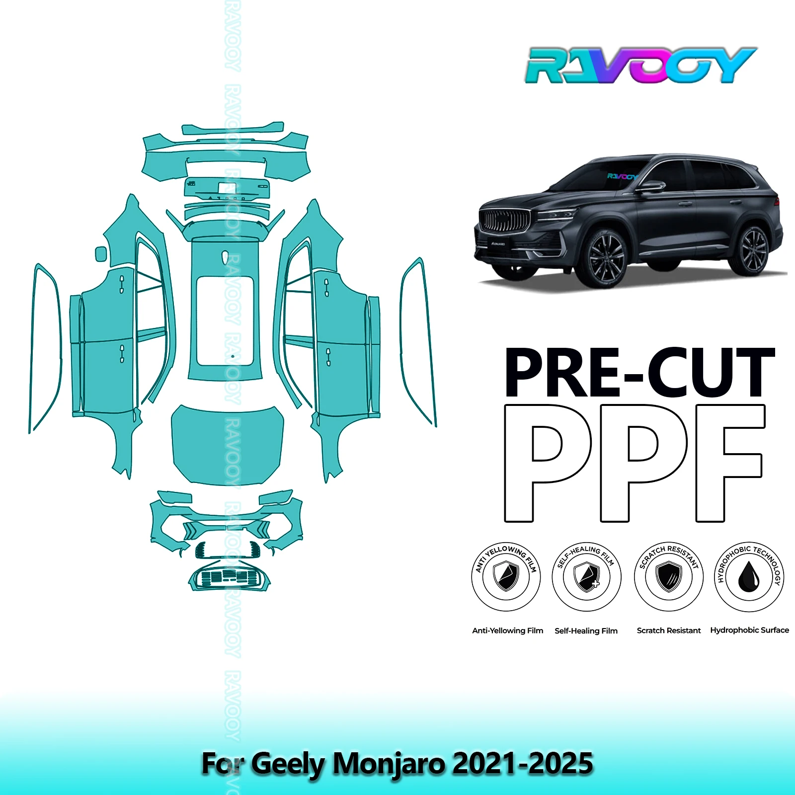 

Full Vehicle Clear Bra Precut PPF Paint Protection Film For Geely Monjaro 2021-2025