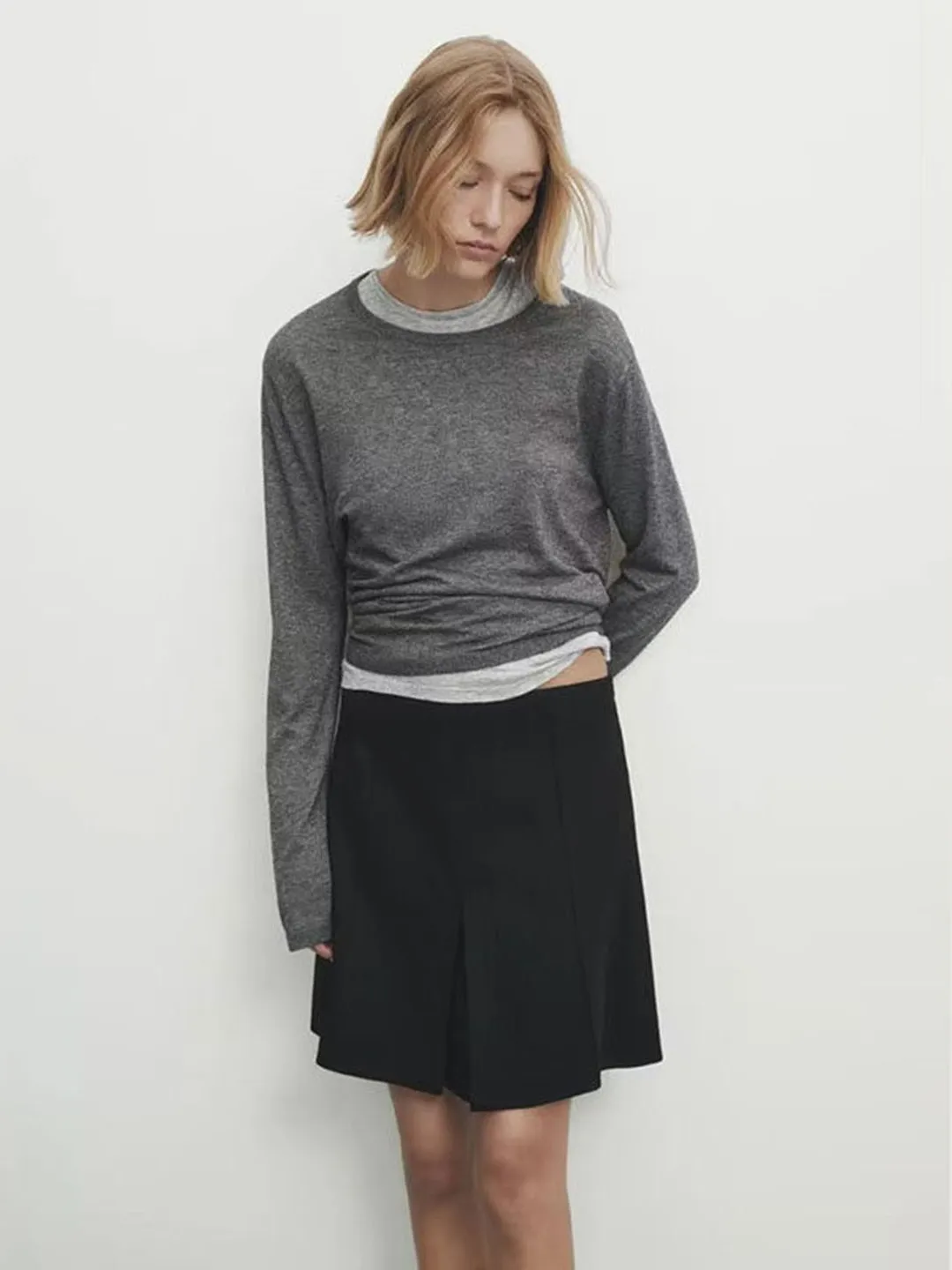 

Новинка Весна-Лето: Женская модная юбка А-силуэта средней длины с плиссировкой на талии для подружек невесты