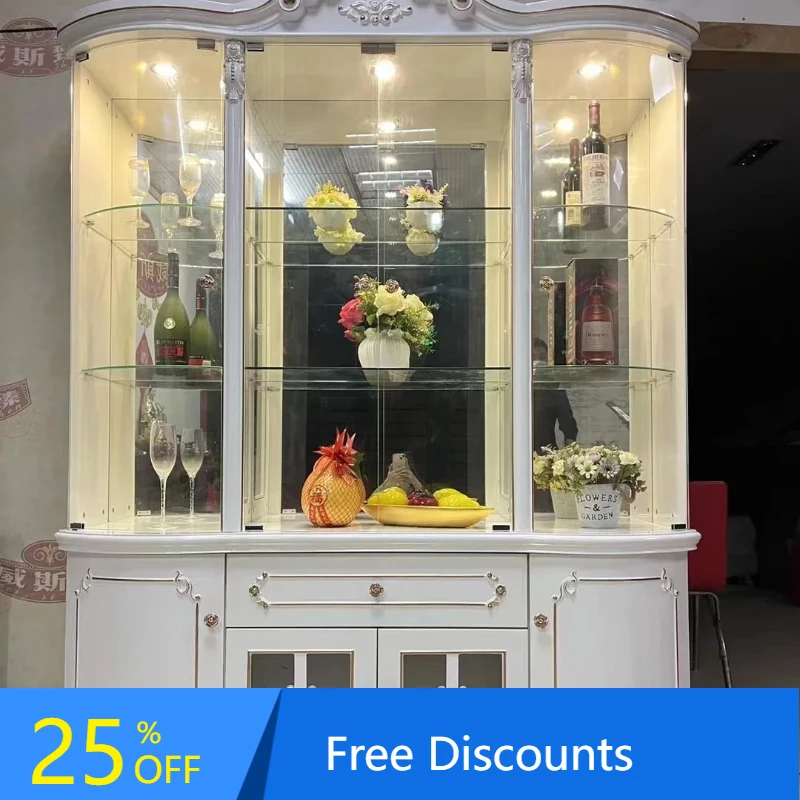 BB European glass wine cabinet living room wall decorative cabinet display storage cabinet