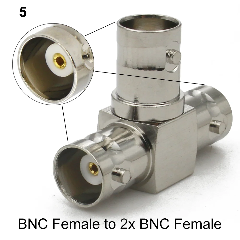 Q9 BNC To BNC Male Female Triple Tee 3 Way Connector RF Coaxial Adapter for Coaxial Cable New High Quanlity