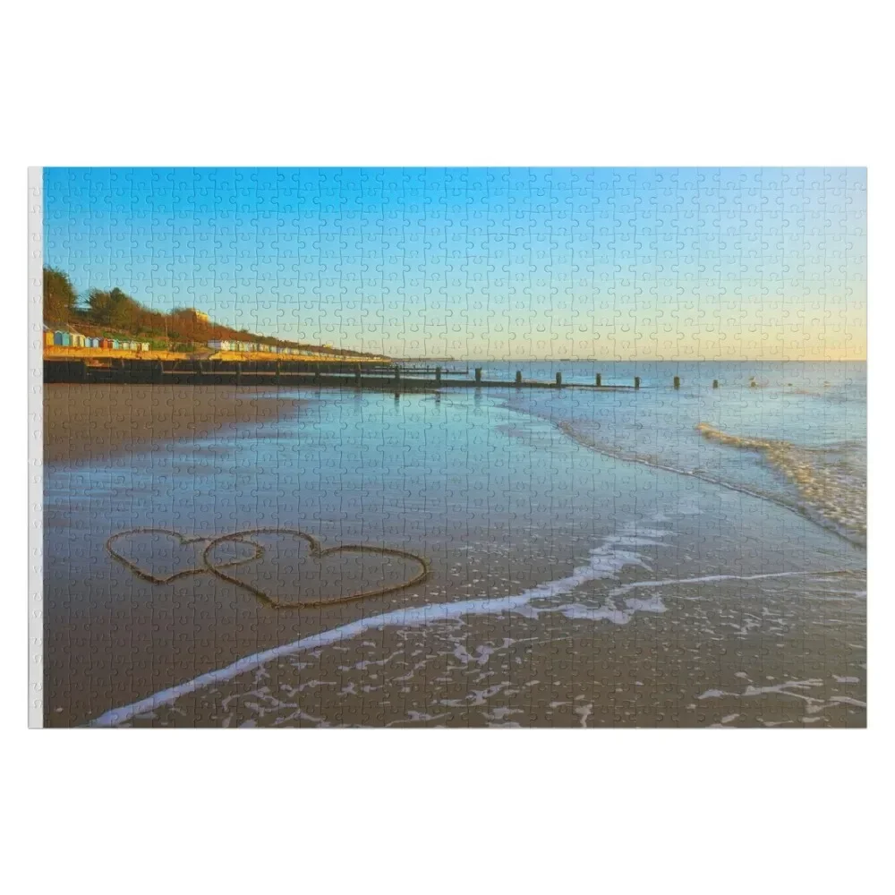 Love hearts in the sand... Jigsaw Puzzle Personalised Custom Photo Photo Custom Personalized Puzzle