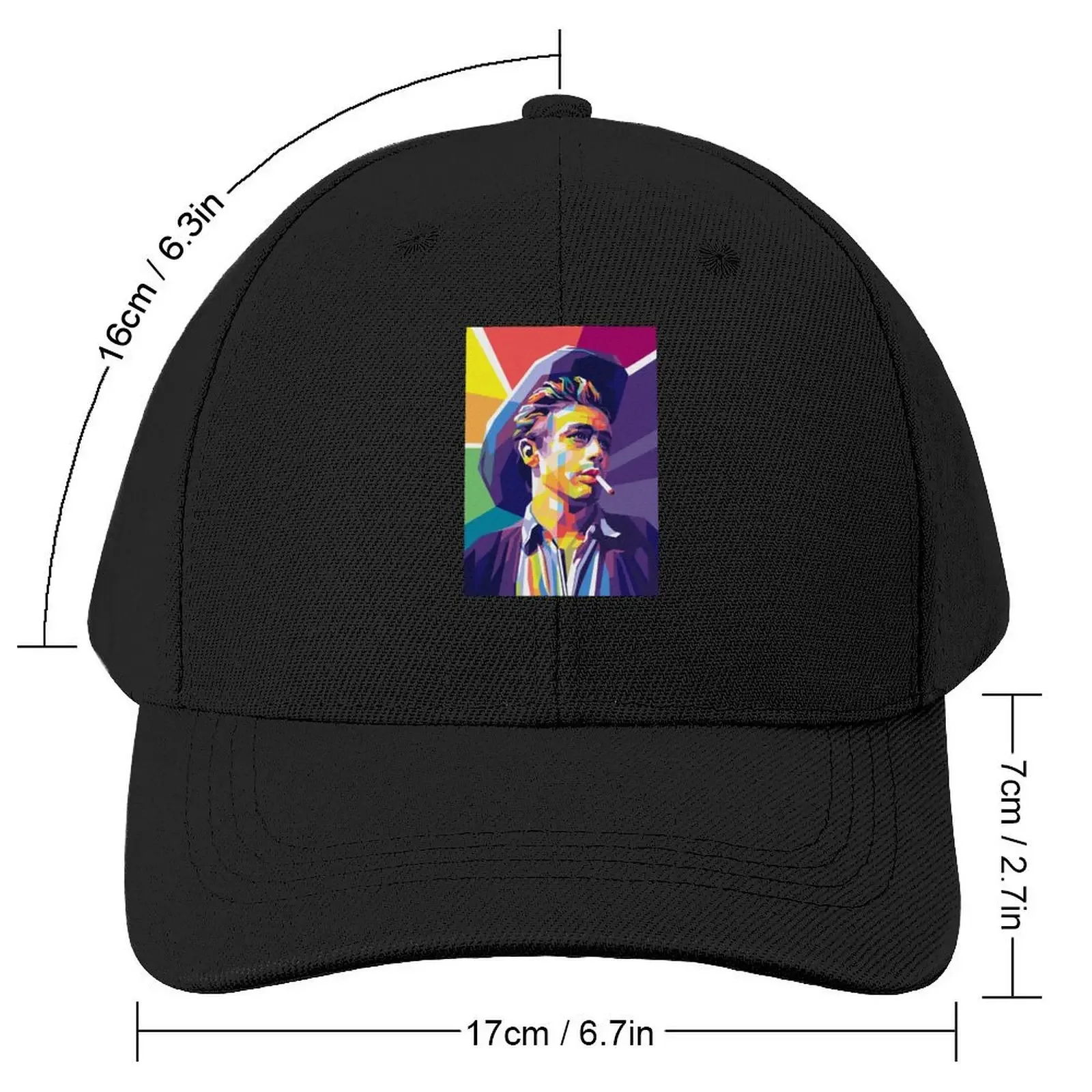 James B Dean Pop Art Baseball Cap Snap Back Hat Big Size Hat New In Hat Mens Hats Women's