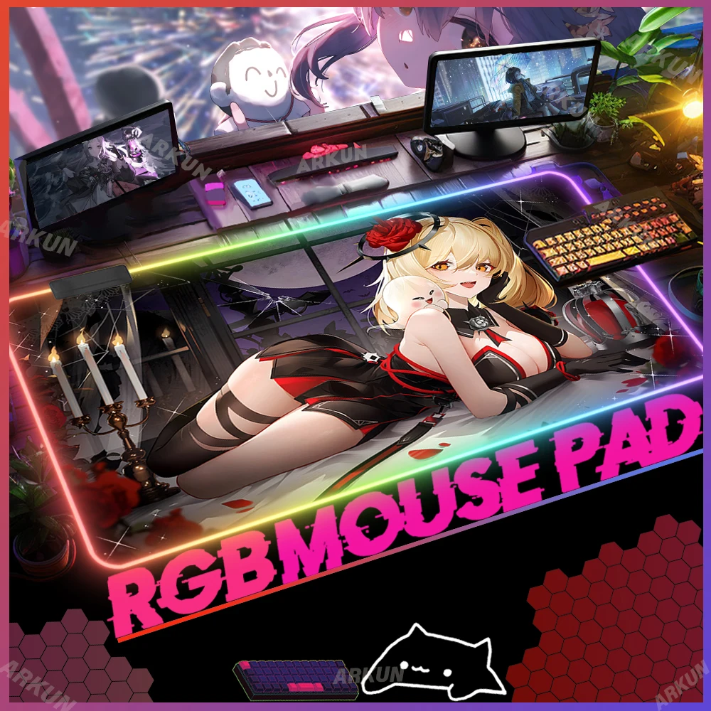 RGB Popular Snowbreak Containment Zone Gaming Mouse Pad Hot Kawaii Fenny Sex Lyfe Mouse Pad Desk Protector Laptop Keyboard Mat