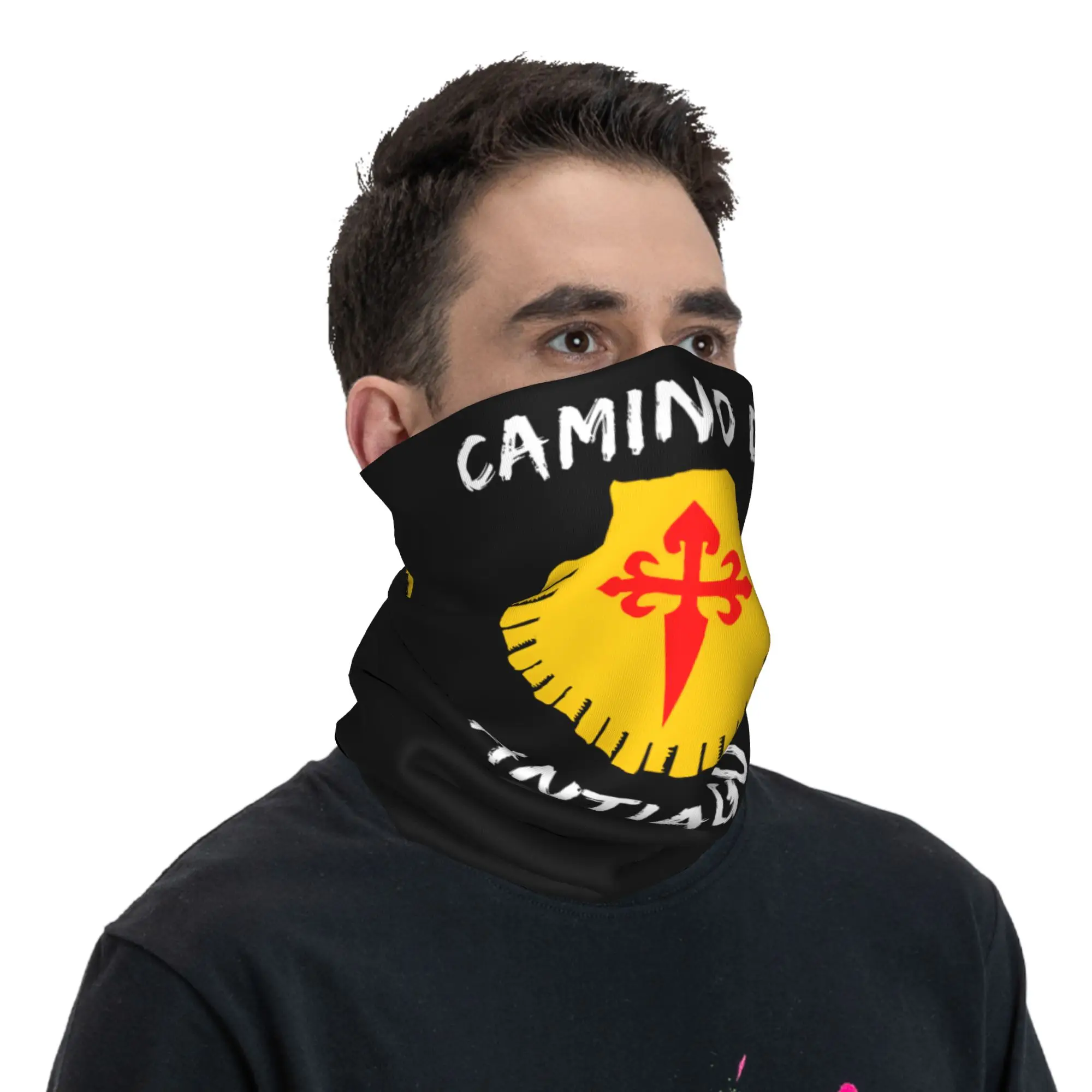 Buen Camino de Santiago الرقبة أدفأ يندبروف ركوب الدراجات وشاح الرقبة الجراب باندانا متعددة الوظائف