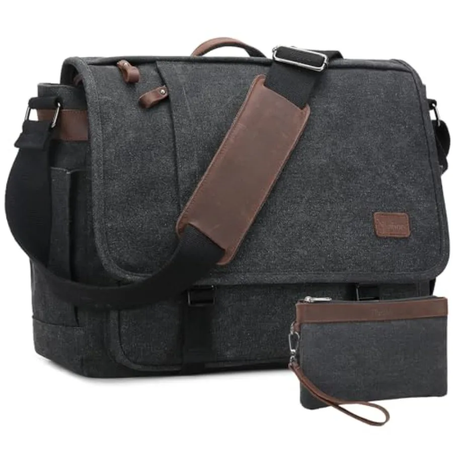 

Nerlion Messenger Bag for Men 17-17.3 Inch Laptop Bag Canvas Water-resistant Computer Bag Shoulder Bag Work Briefcase Bookbag f