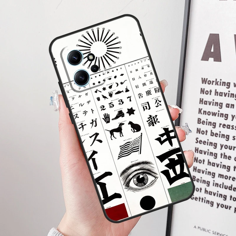 Vision Test Chart Funda For Xiaomi Redmi 12C 9A 9C 9T 10A 10C Redmi Note 10 8 9 11 12 Pro 9S 10S 11S 12S Case