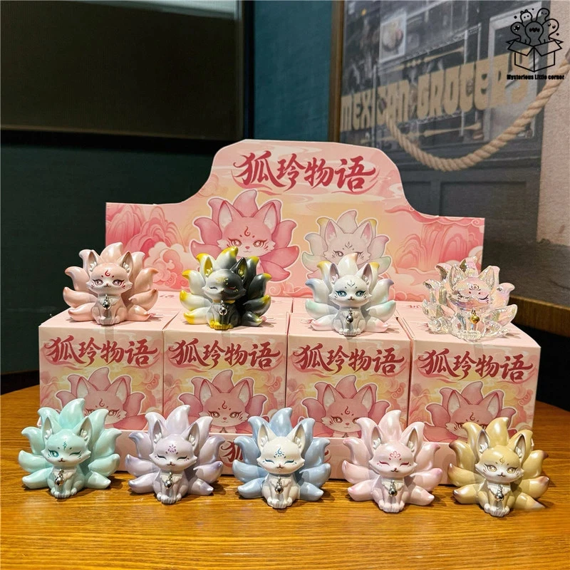

Kawaii Nine Tailed Fox Blind Box New Chinese Style Ancient Trendy Figurine Desktop Ornament Car Decoration For Adult Collection