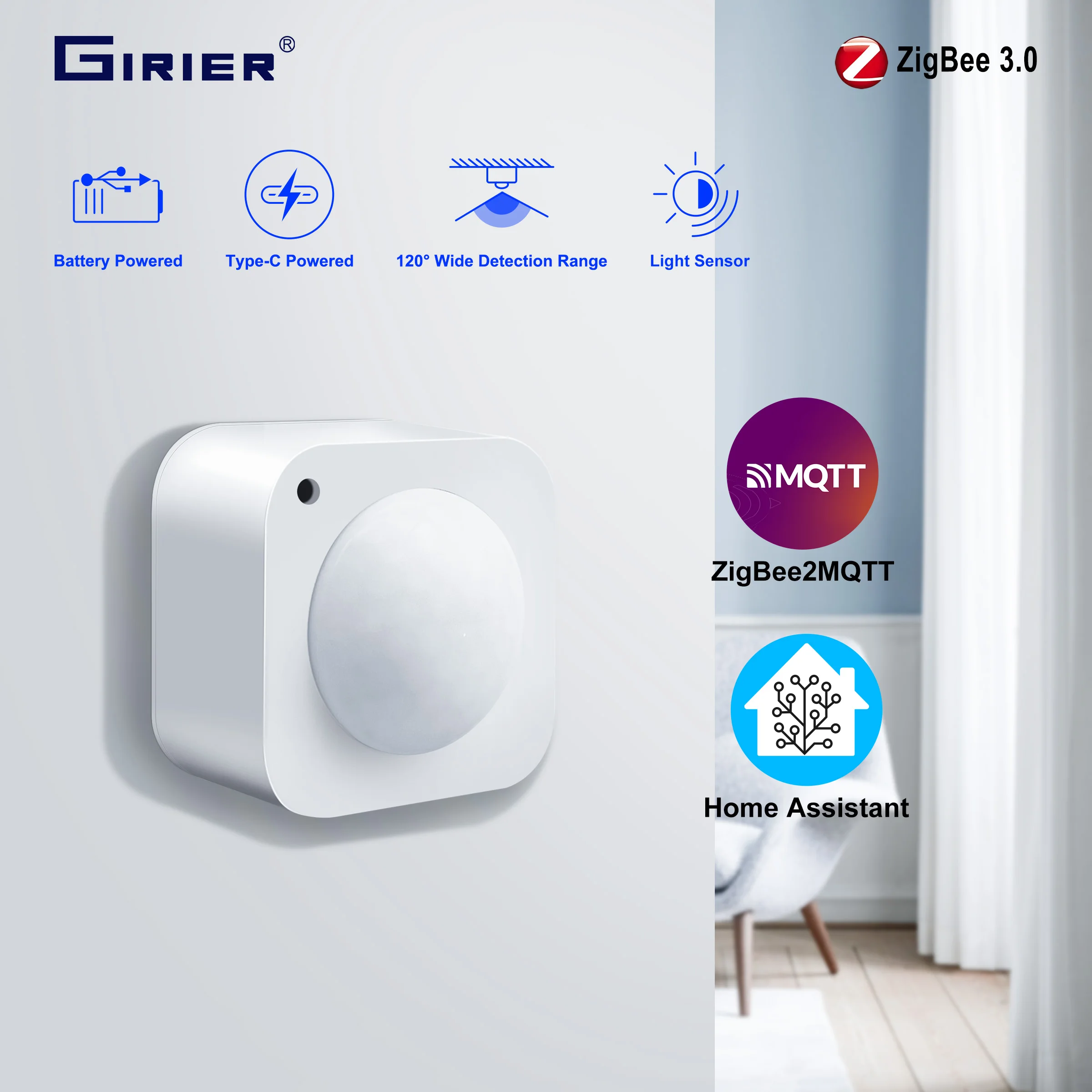 GIRIER ZigBee 3,0 PIR датчик движения