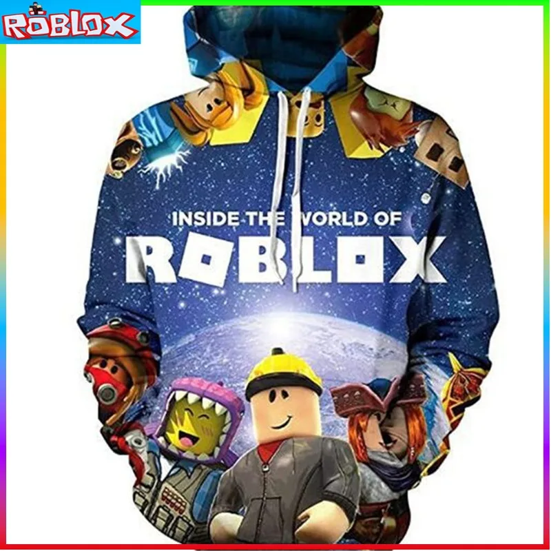 New ROBLOX Digital Printing Hooded Sweater Hooded Pullover Couple Fashion Sweater Trendy Men Birthday Gift for Girls Kids Boys