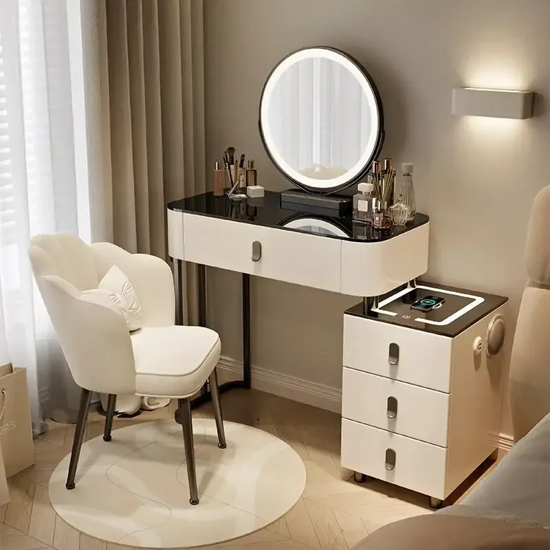 Wooden Bedroom Makeup Vanity Light Mirror Comfortable Dressing Table Multifunctional Vanity Tocador De Maquillaje Furniture