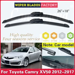 Car Front Wiper Blades For Toyota Camry XV50 2012 2013 2014 2015 2016 2017 Windscreen Rain Brush Car Accessories U J Hook 26