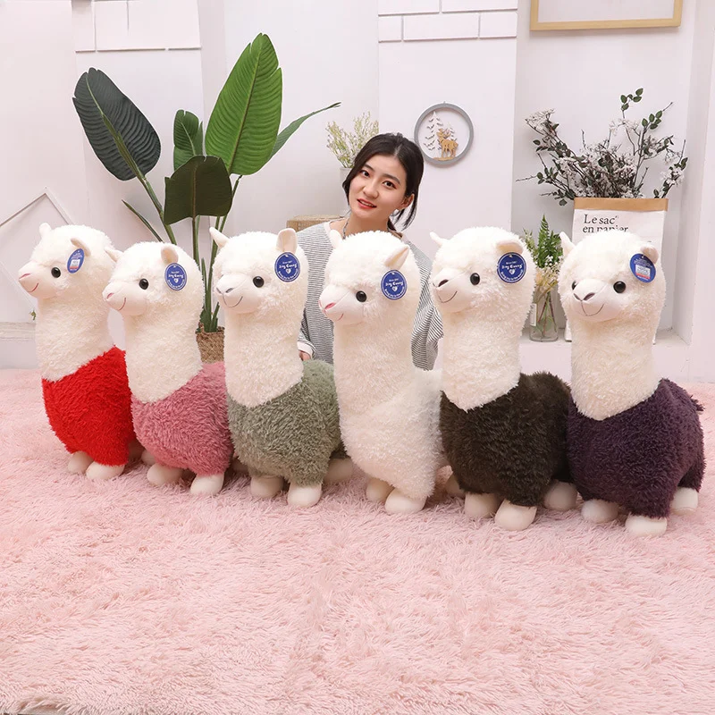 

New 28cm Lovely Alpaca Plush Toy Japanese Alpaca Soft Stuffed Cute Sheep Llama Animal Dolls Sleep Pillow Home Bed Decor Gift