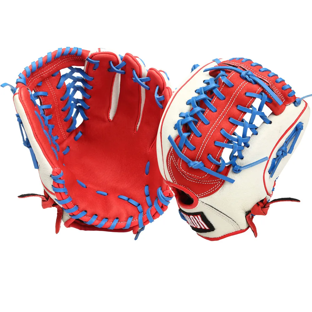 Wholesale Cheap Price Custom Made High Quality Pigskin Leather Baseball Gloves with Baseball Glove Leather Lace