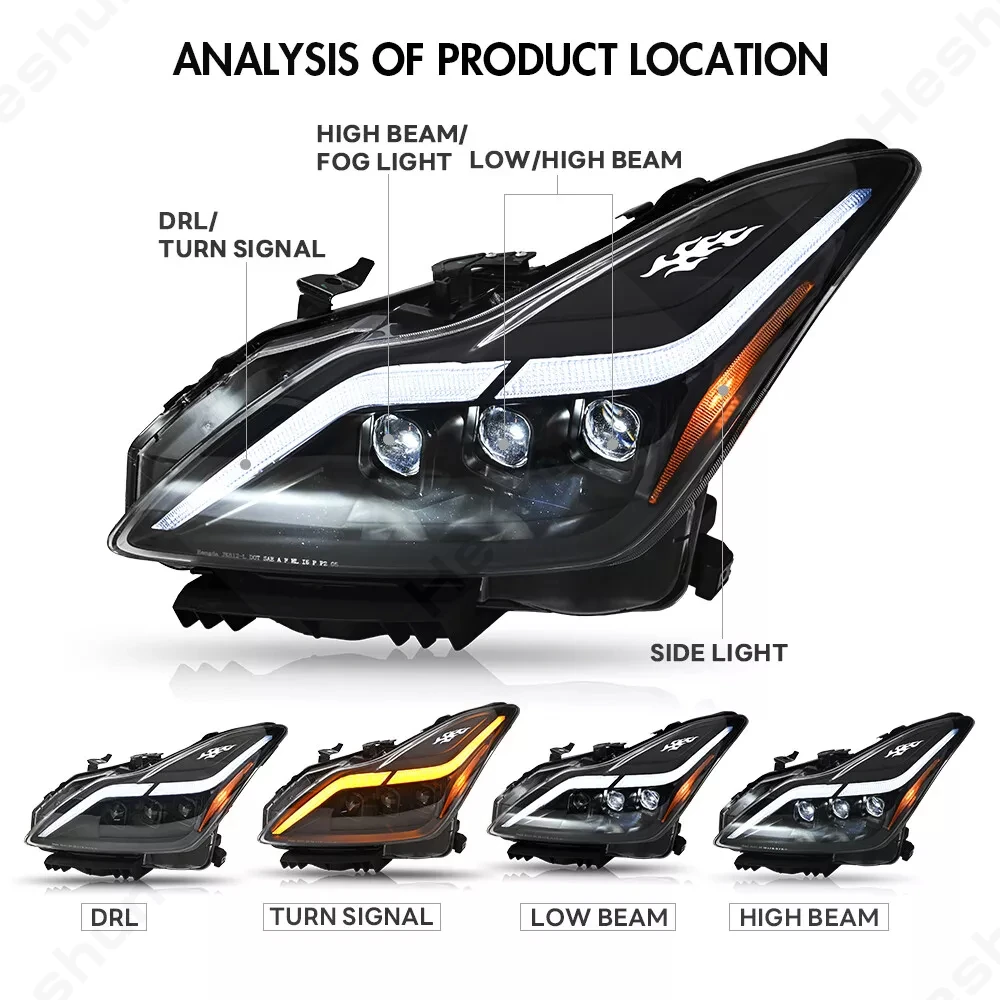 インフィニティG37 Q60 2ドア 2008-2015用LEDヘッドライト