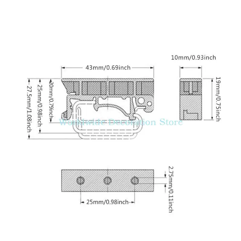 Q39b 2pcs Din 35 mm Adattatore Adattatore Porta montaggio montaggio