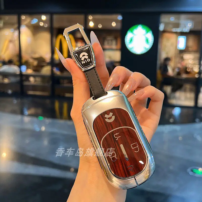 

Car Key Case for NIO ET5 ET7 EC7 ES7 ES6 EL6 ES8 2025 2026 Accessories Remote Cover Shell Keychain Ring Holder Fob Zinc Alloy