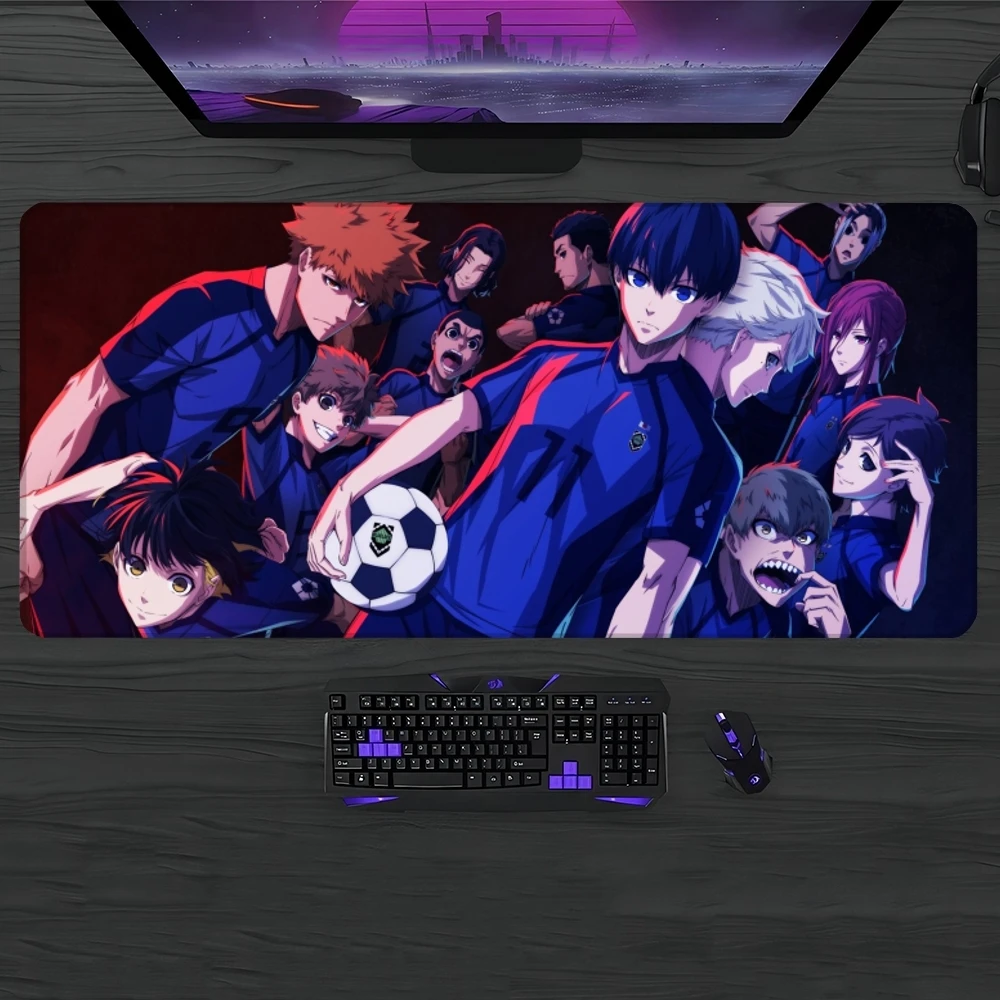 Blue Lock Mouse Pad Gamer Pc Gaming Accessories Rubber Mat XXL Deskmat Mats Keyboard Cabinet Mause Laptops