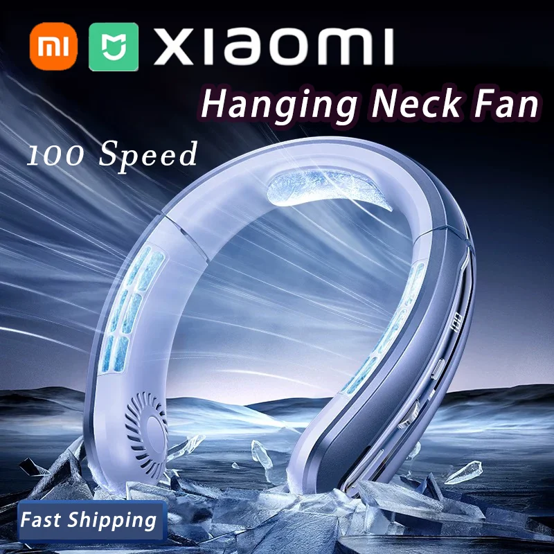 

Xiaomi Portable Mini Hanging Neck Fan Digital Display Power Bladeless Fan Neckband Air Cooler USB Rechargeable Fan Cooling Tool