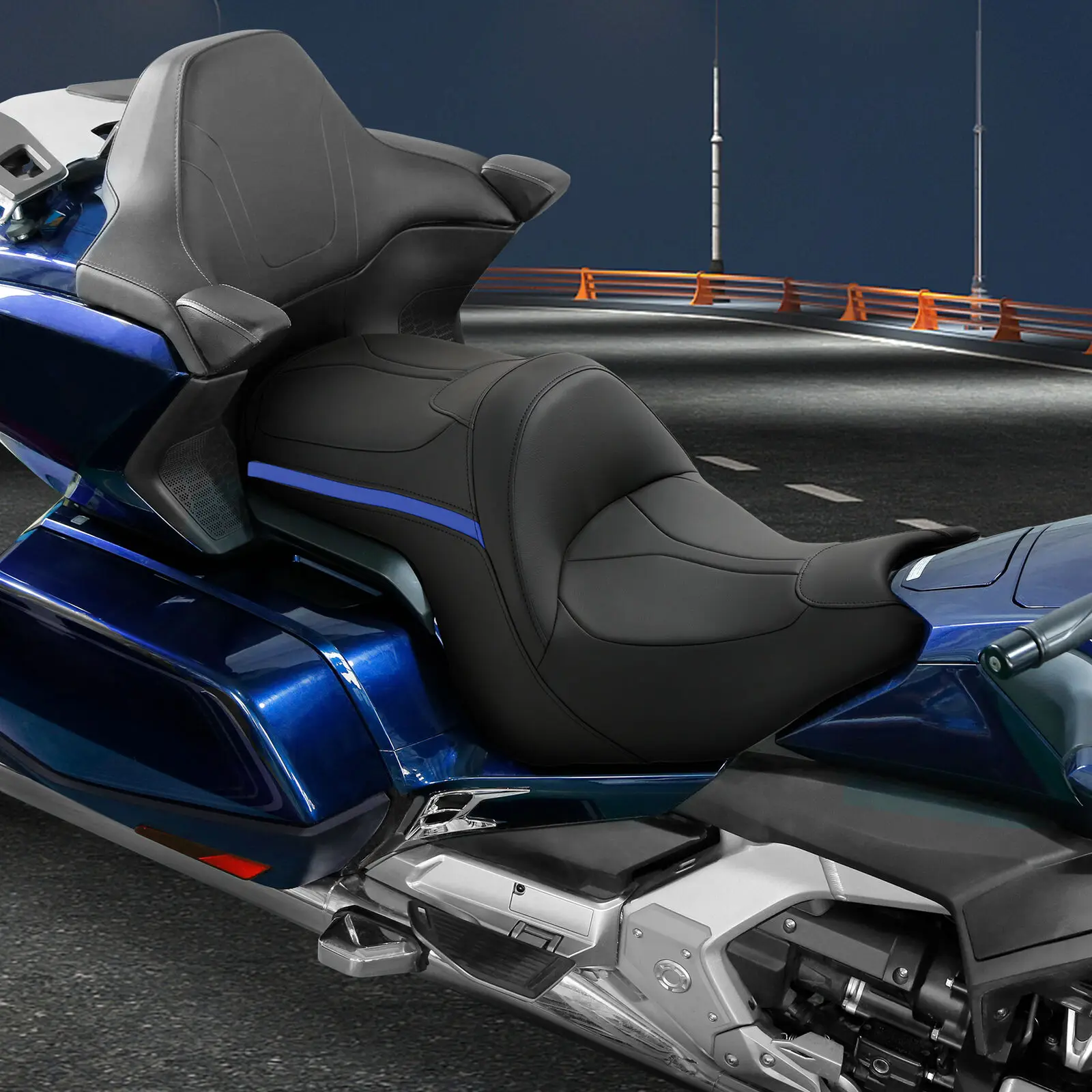 

XF2906GS01-01-BU Two-Up Driver Passenger Seat Cushion Fit for Honda Goldwing Tour Dct 2018-2021