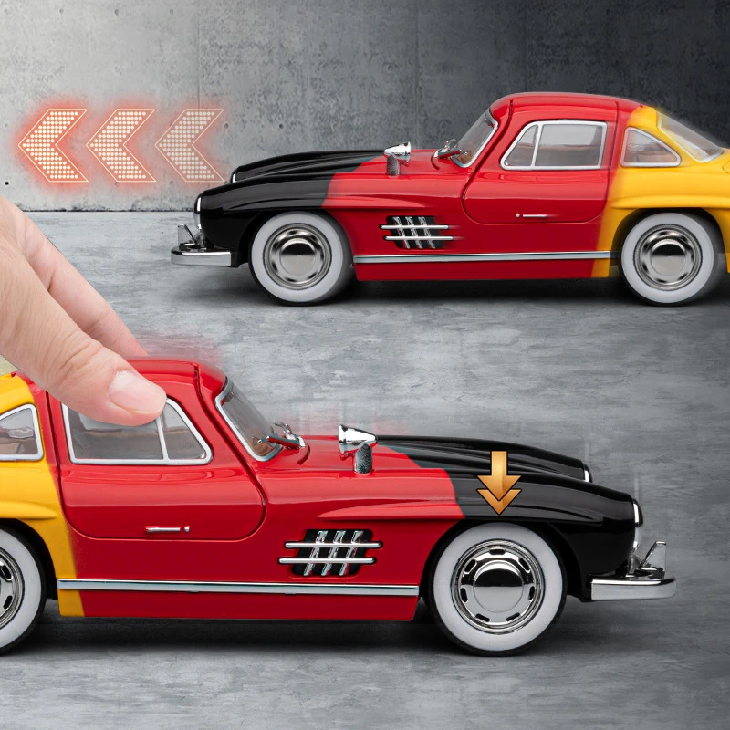 Modèle de voiture de sport en alliage 1:22 300SL, véhicules de course en métal moulé sous pression, son et lumière, jouet pour enfants, cadeau