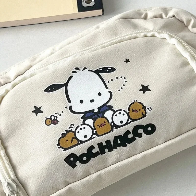 Pochacco Sanrio Anime Kawaii Pen Bag Cute Cartoon Student Pencil Box Stationery Case Large Capacity Cosmetics Storage Bag Gifts