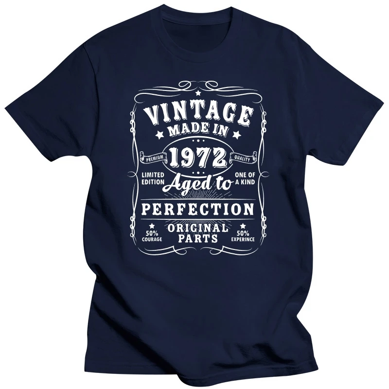 Vintage Made In 1972 Aged To Perfection Arigial Parts 51th Birthday Decorations T-Shirt Men Funny 51 Year Old Birthdays Gifts